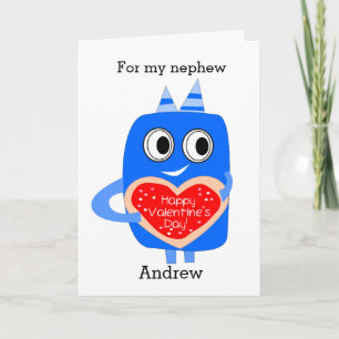 Carte de Saint-Valentin Monster Bleu Nephew
