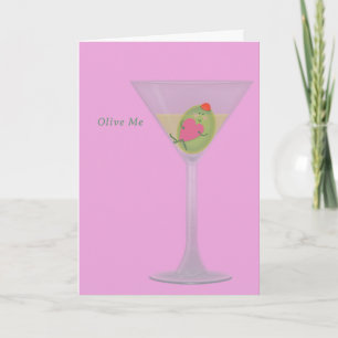 Carte de Saint Valentin Olive et Martini