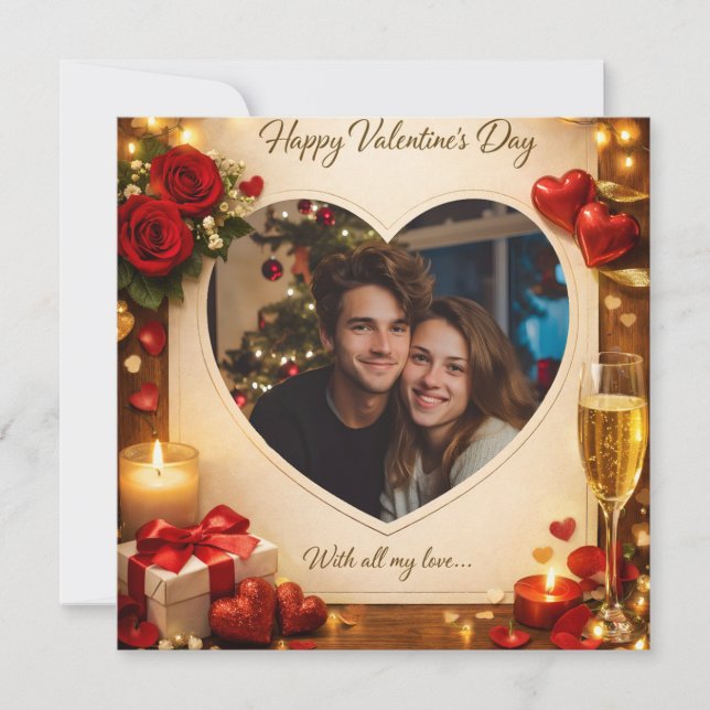 Carte de Saint-Valentin personnalisée avec votre p (Devant)