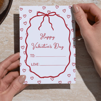 Carte de Saint-Valentin personnalisée Cute Red Hea