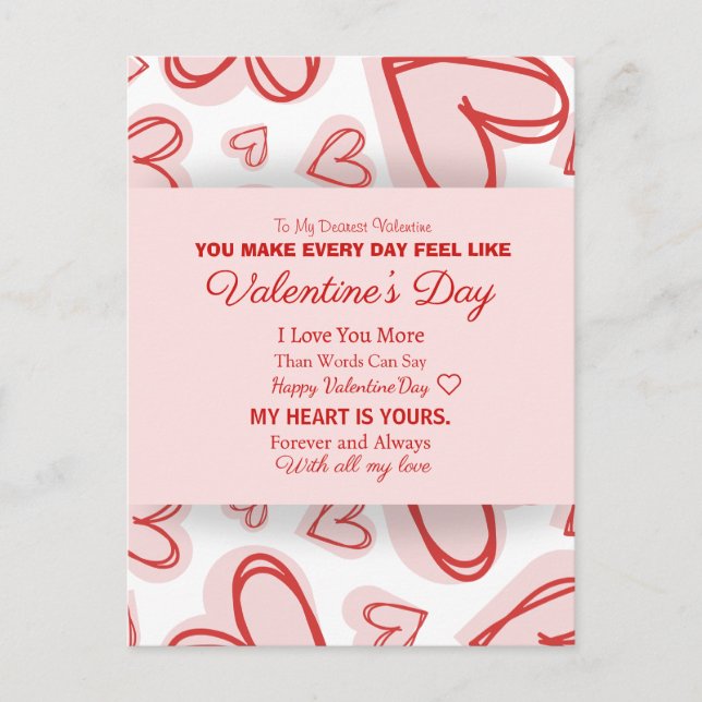Carte de Saint-Valentin Personnalisée Romantique (Devant)