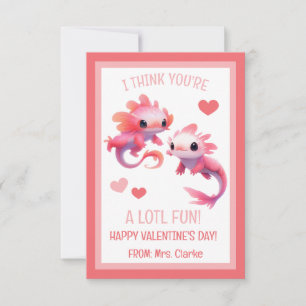 Carte de Saint Valentin Pink Axolotl