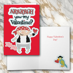 Carte de Saint-Valentin Pirate pour enfants