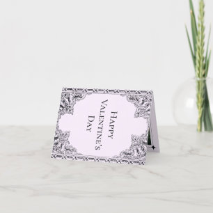 Carte de Saint-Valentin pliée violette avec photo
