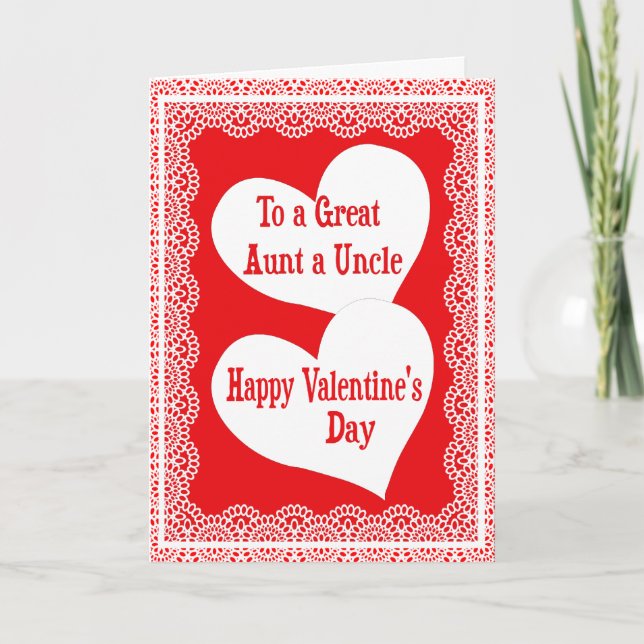 Carte de Saint-Valentin pour la tante et l'oncle (Devant)