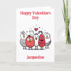 Carte de Saint-Valentin pour poulets amusants pers