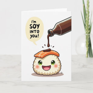 Carte de Saint-Valentin Sushi 'Je Suis Sauce Soja