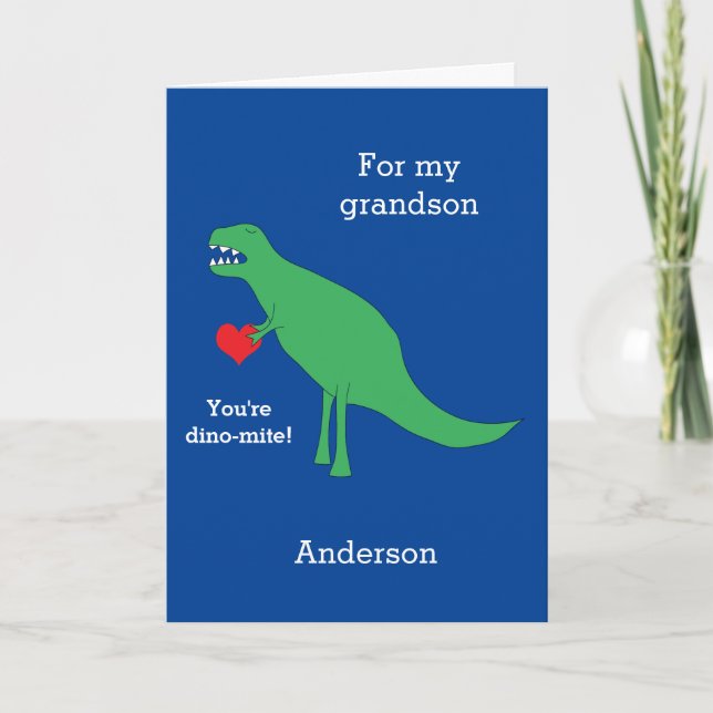 Carte de Saint-Valentin T-rex Dinosaur (Devant)
