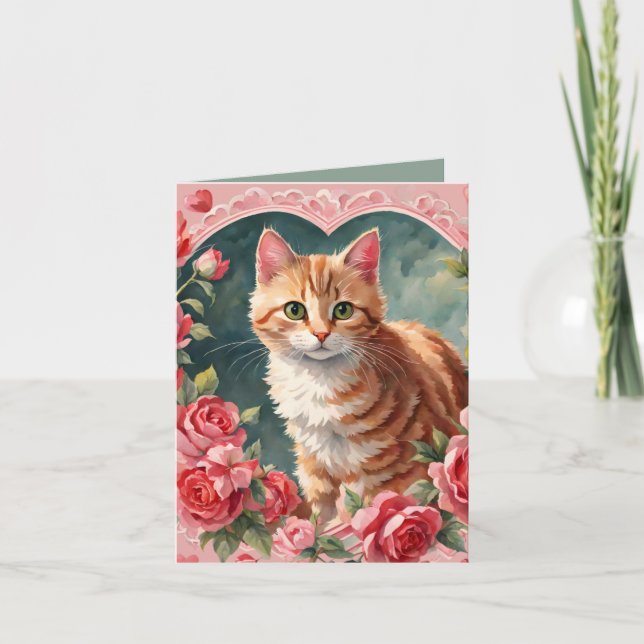 Carte de Saint-Valentin Tabby Kitten Meow velous (Devant)