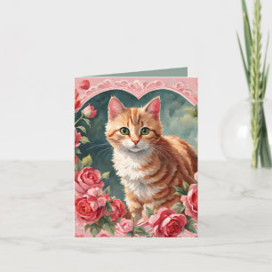 Carte de Saint-Valentin Tabby Kitten Meow velous