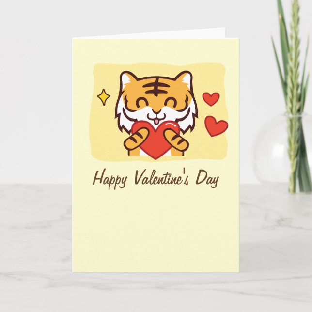 Carte de Saint-Valentin Tigre (Devant)