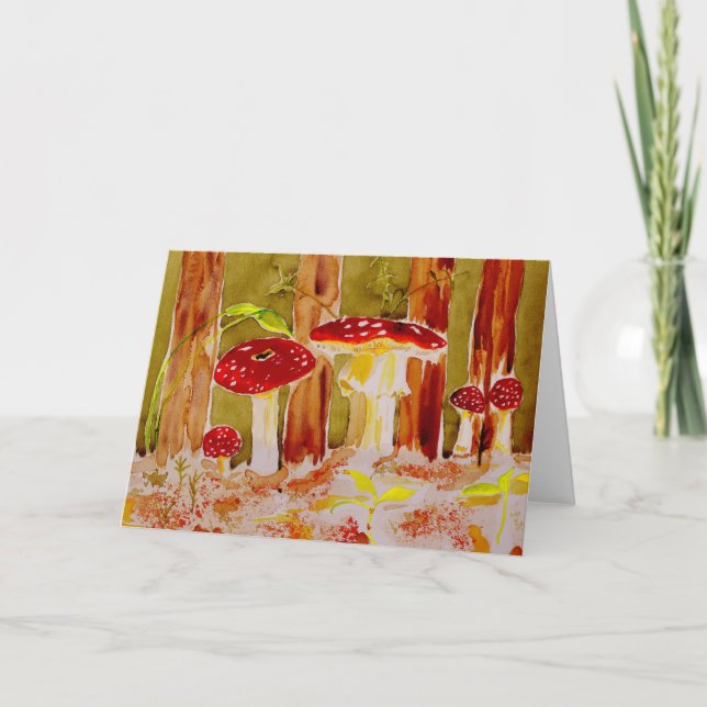 Carte de salut aux champignons Amanita (Devant)