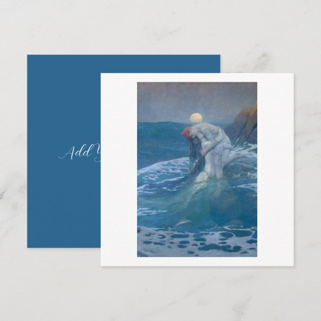 CARTE DE SALUT PLAT : MERMAID : HOWARD PYLE (Devant / Derrière)