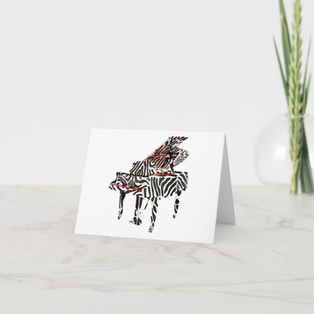 Carte de salutation/note de ~ de piano à queue de (Devant)
