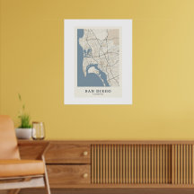 Carte de San Diego Californie | Affiche minimalist