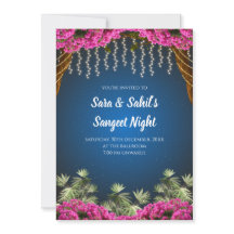 Carte de Sangeet de mariage & invitation de Sangee