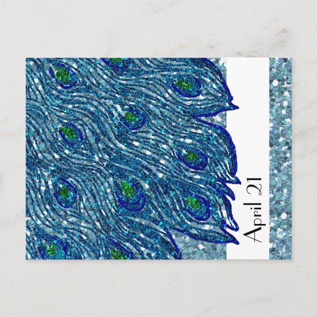Carte de sauvegarde à paillettes bleues scintillan (Devant)