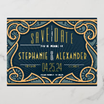 Carte de sauvegarde Art Nouveau en feuille d'or