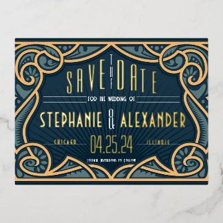 Carte de sauvegarde Art Nouveau en feuille d'or