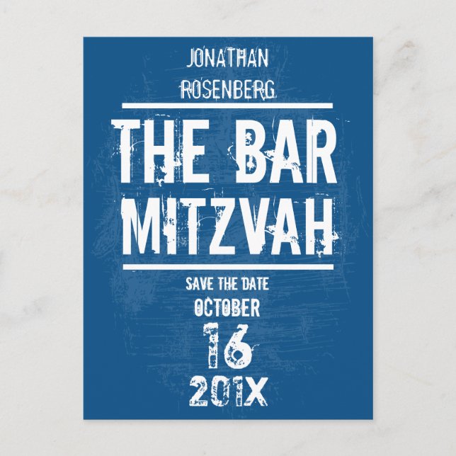 Carte de sauvegarde Bar Mitzvah Rock Band Tout typ (Devant)