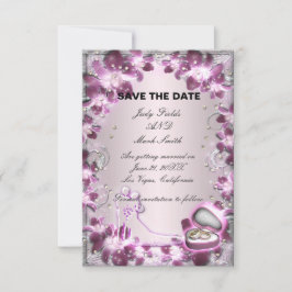 Carte de sauvegarde chic à fleurs violettes tendan