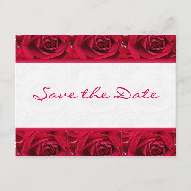 Carte de sauvegarde de date à profusion de roses r (Devant)