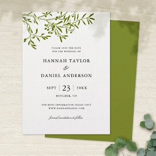 Carte de sauvegarde de date Branche d'olivier