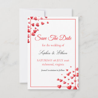Carte de sauvegarde de date Coeurs Rose Tendres