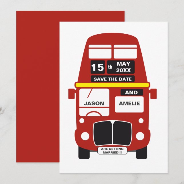 Carte de sauvegarde de date de bus de Londres ROUG (Devant / Derrière)