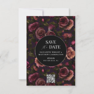 Carte de sauvegarde de date de fleur romantique fo