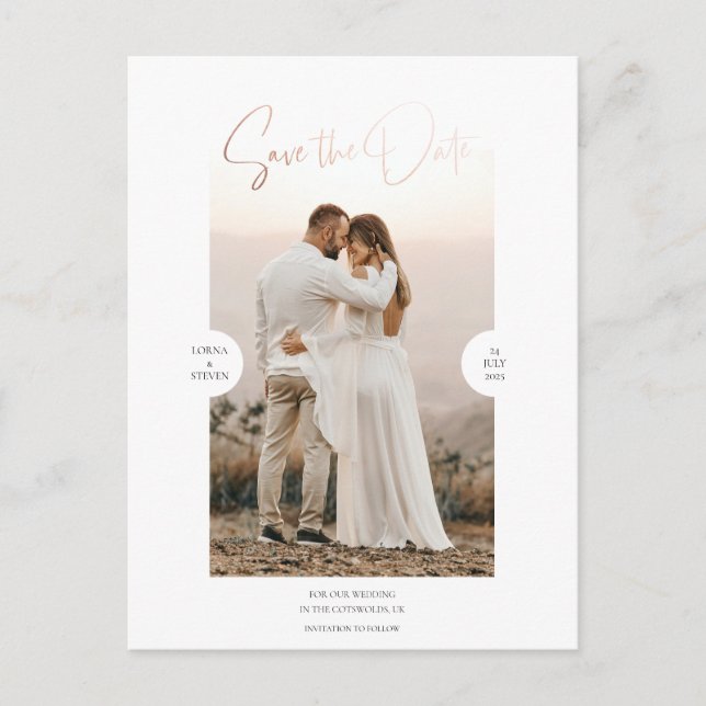 Carte de sauvegarde de date de mariage à effet de  (Devant)