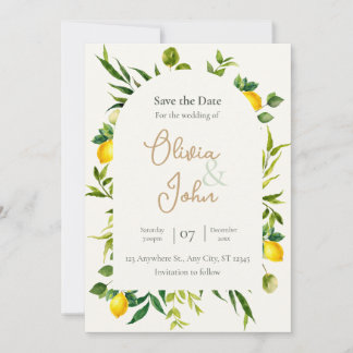 Carte de sauvegarde de date de mariage à l'aquarel