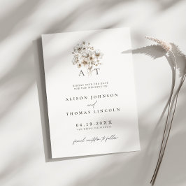 Carte de sauvegarde de date de mariage à monogramm