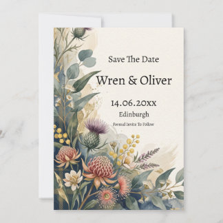 Carte de sauvegarde de date de mariage à motif flo