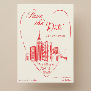 Carte de sauvegarde de date de mariage à New York 