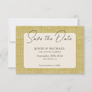 Carte de sauvegarde de date de mariage bohème vert