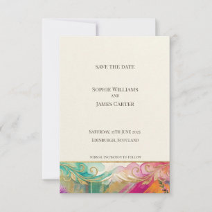 Carte de sauvegarde de date de mariage botanique a