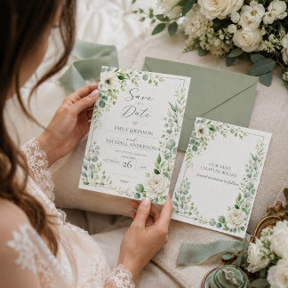 Carte de sauvegarde de date de mariage botanique v