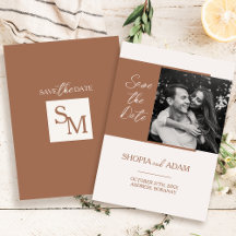Carte de sauvegarde de date de mariage en terre cu
