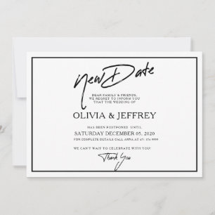 Carte de sauvegarde de date de mariage moderne et