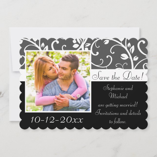 Carte de sauvegarde de date de mariage photo Vigne (Devant)