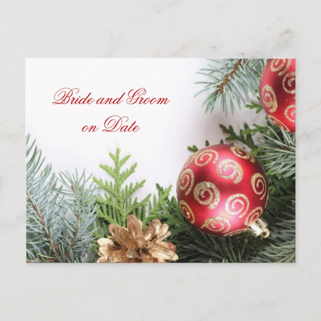 Carte de sauvegarde de date de Noël hivernal éléga (Devant)
