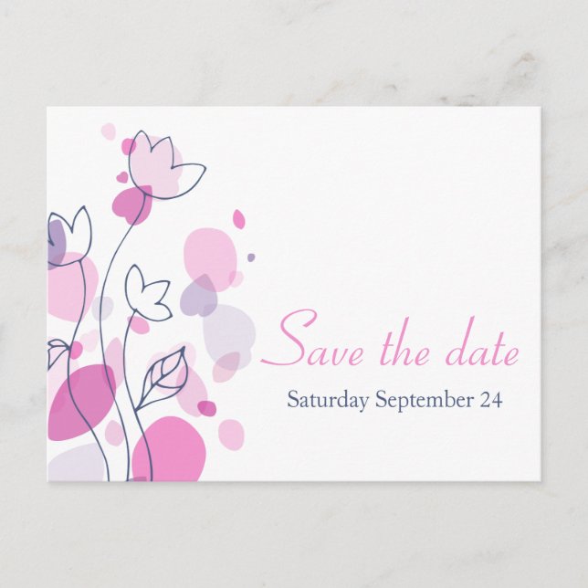 Carte de sauvegarde de date de pétales de fleurs m (Devant)