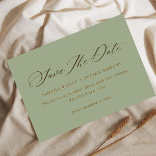 Carte de sauvegarde de date de typographie vert sa
