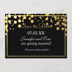 Carte de sauvegarde de date d'invitation noire de 