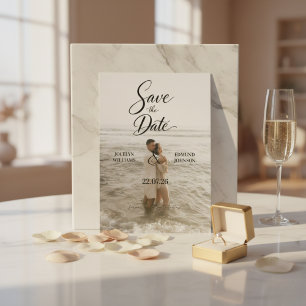 Carte de sauvegarde de date élégante avec photo de