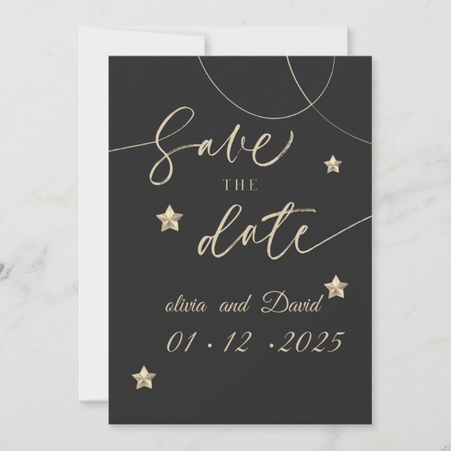 Carte de sauvegarde de date élégante de style tabl (Devant)