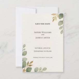 Carte de sauvegarde de date Eucalyptus Gold