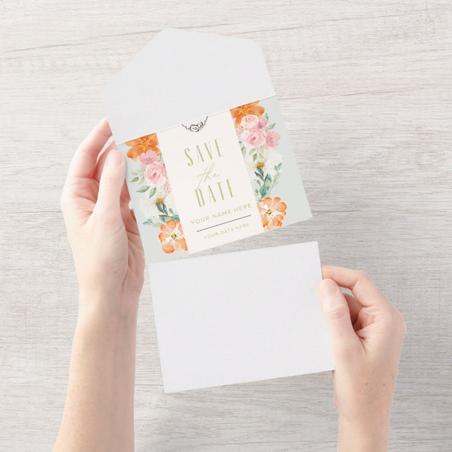 Carte de sauvegarde de date florale (Déchirure)