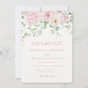 Carte de sauvegarde de date florale Pink Love en f